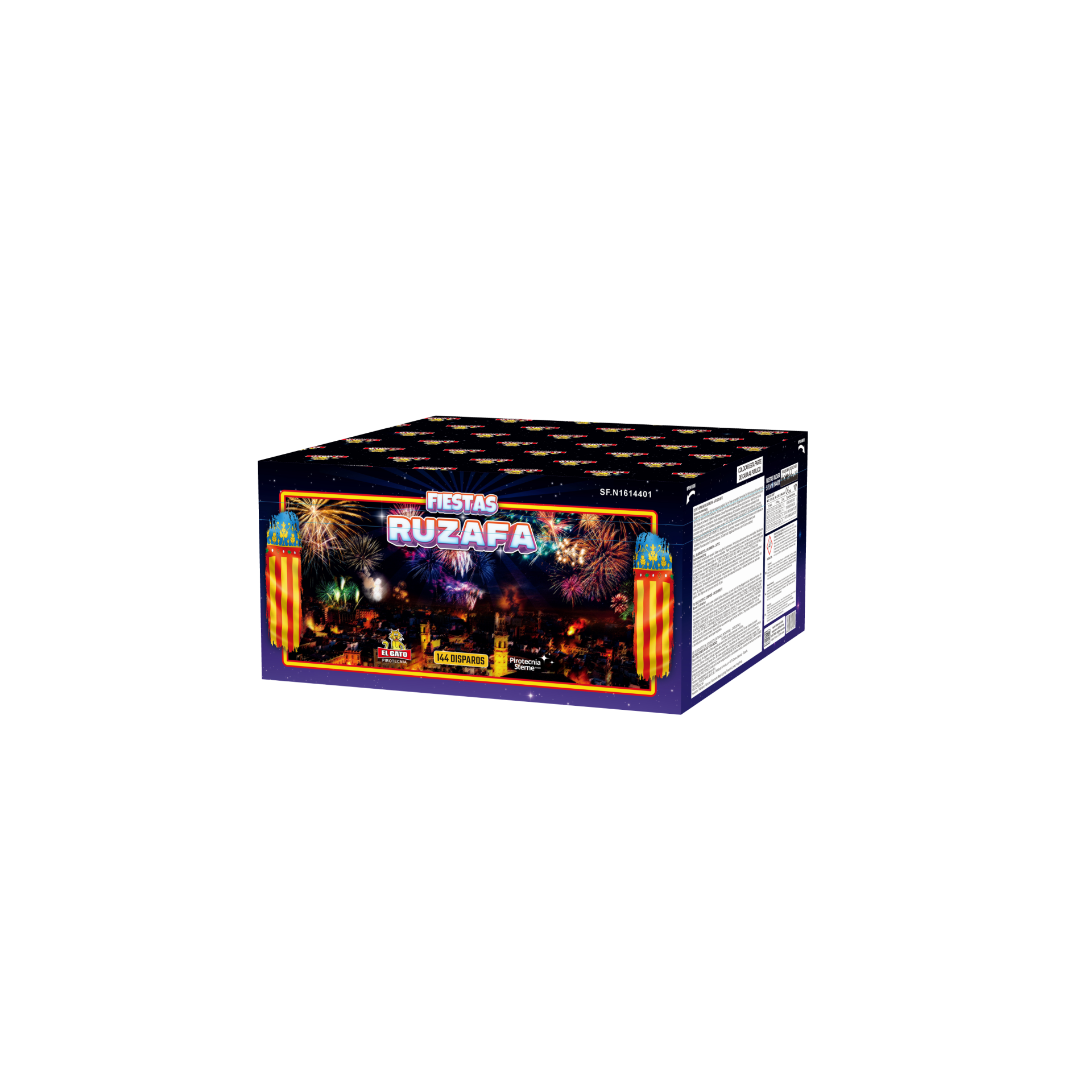 El Gato Fiesta Ruzafa, 144 Schuss Verbundfeuerwerk 25mm 