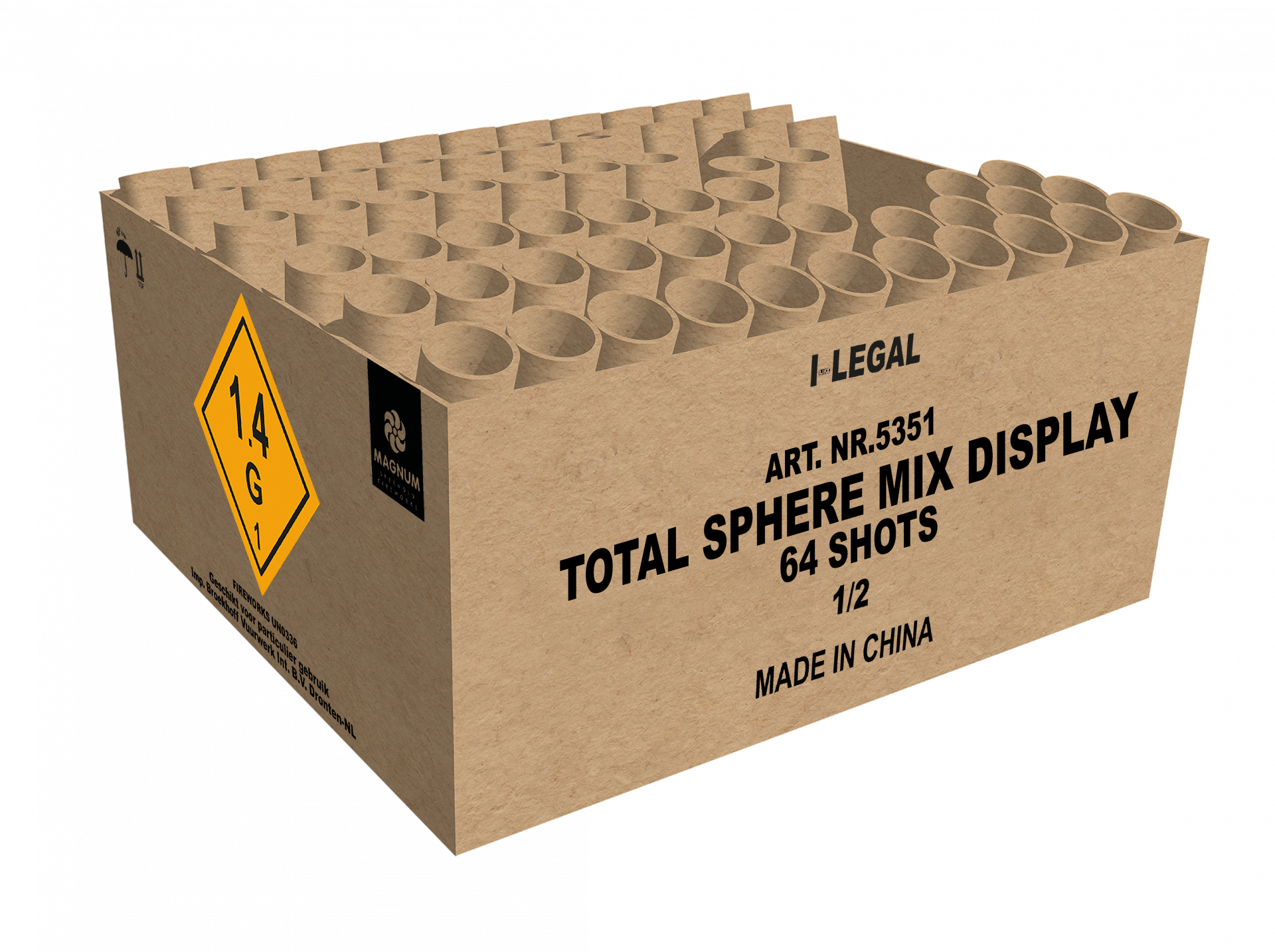 Magnum Total Sphere Mix Display, 64 Schuss Feuerwerk, F2