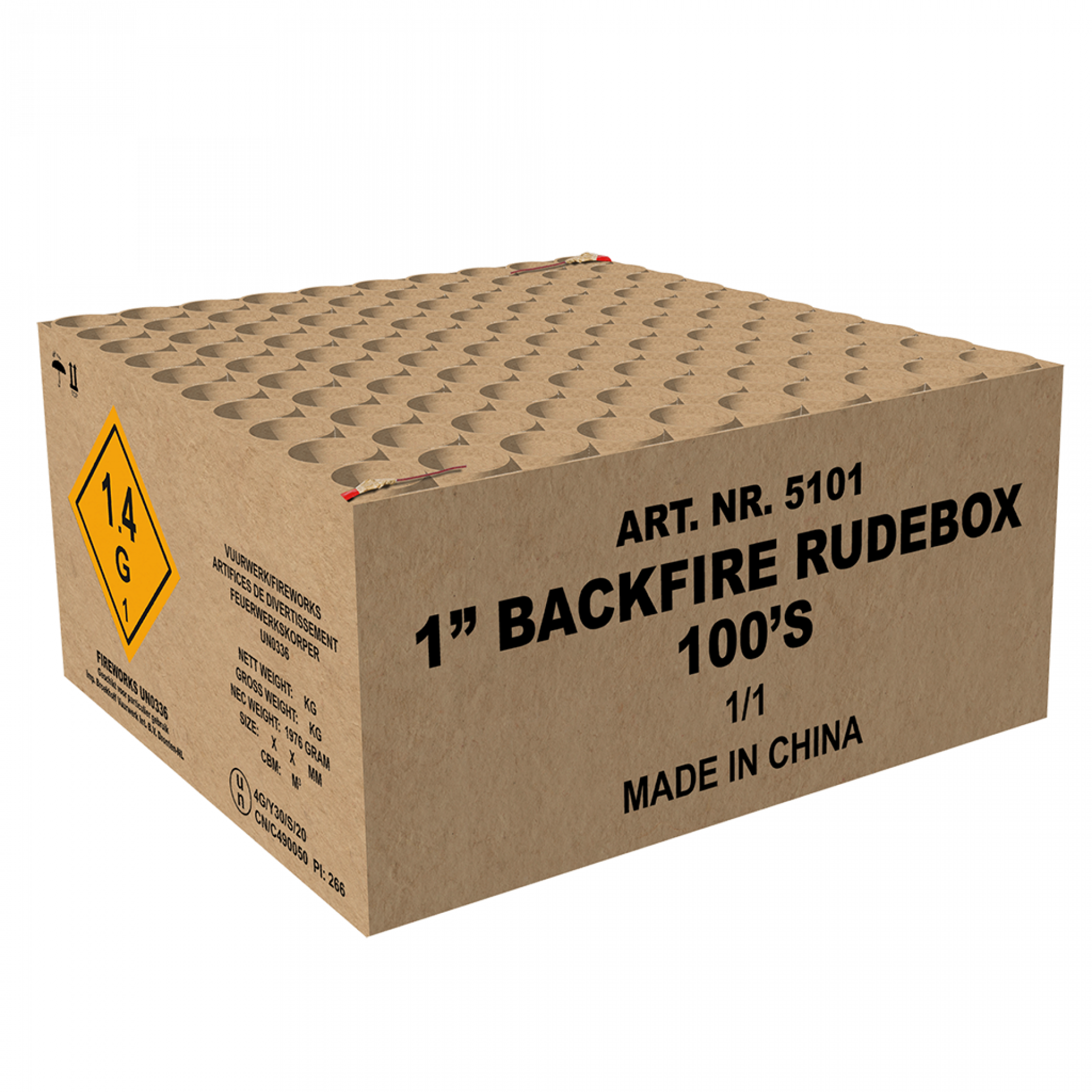 Magnum Backfire Rudebox 100 Schuss Feuerwerksverbund, F2