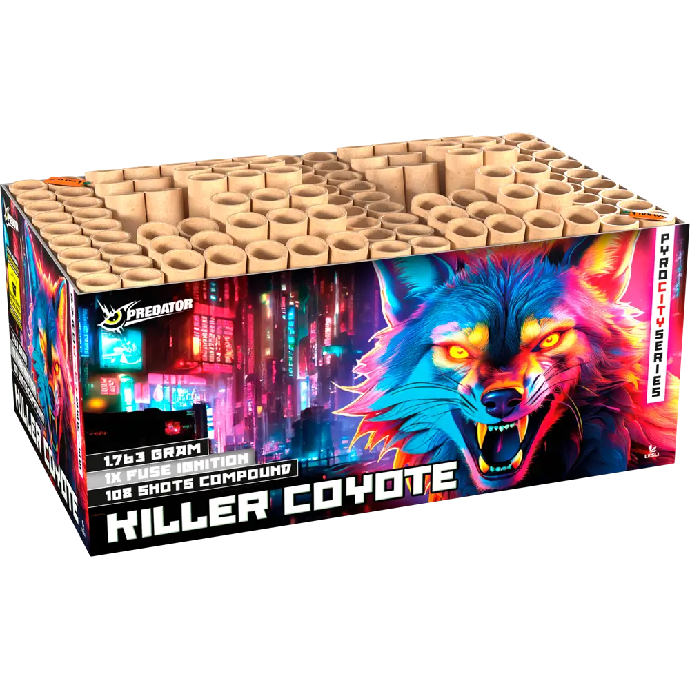 Lesli Killer Coyote, 108 Schuss Verbund-Feuerwerk F2