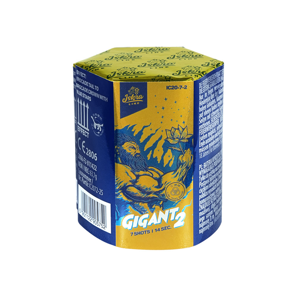 Iskra Line Gigant 2, Brokatkrone mit blauen Sternen