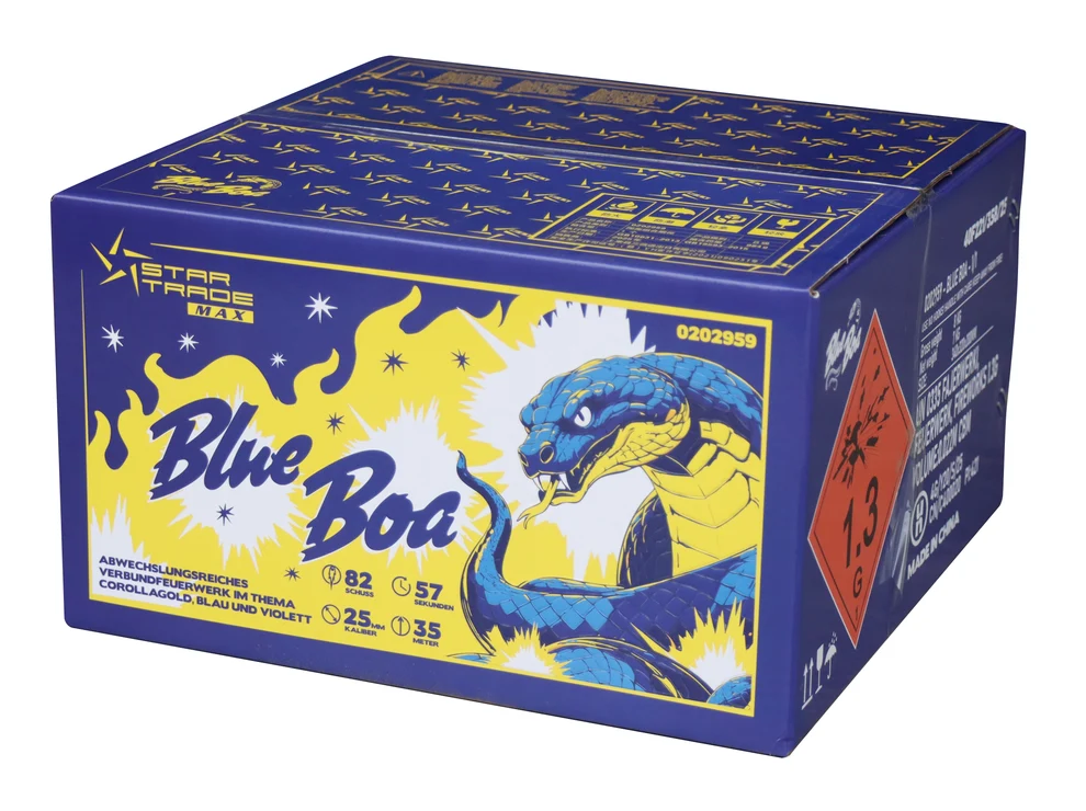 Startrade Blue Boa, 82 Schuss Verbundfeuerwerk 25mm, F2