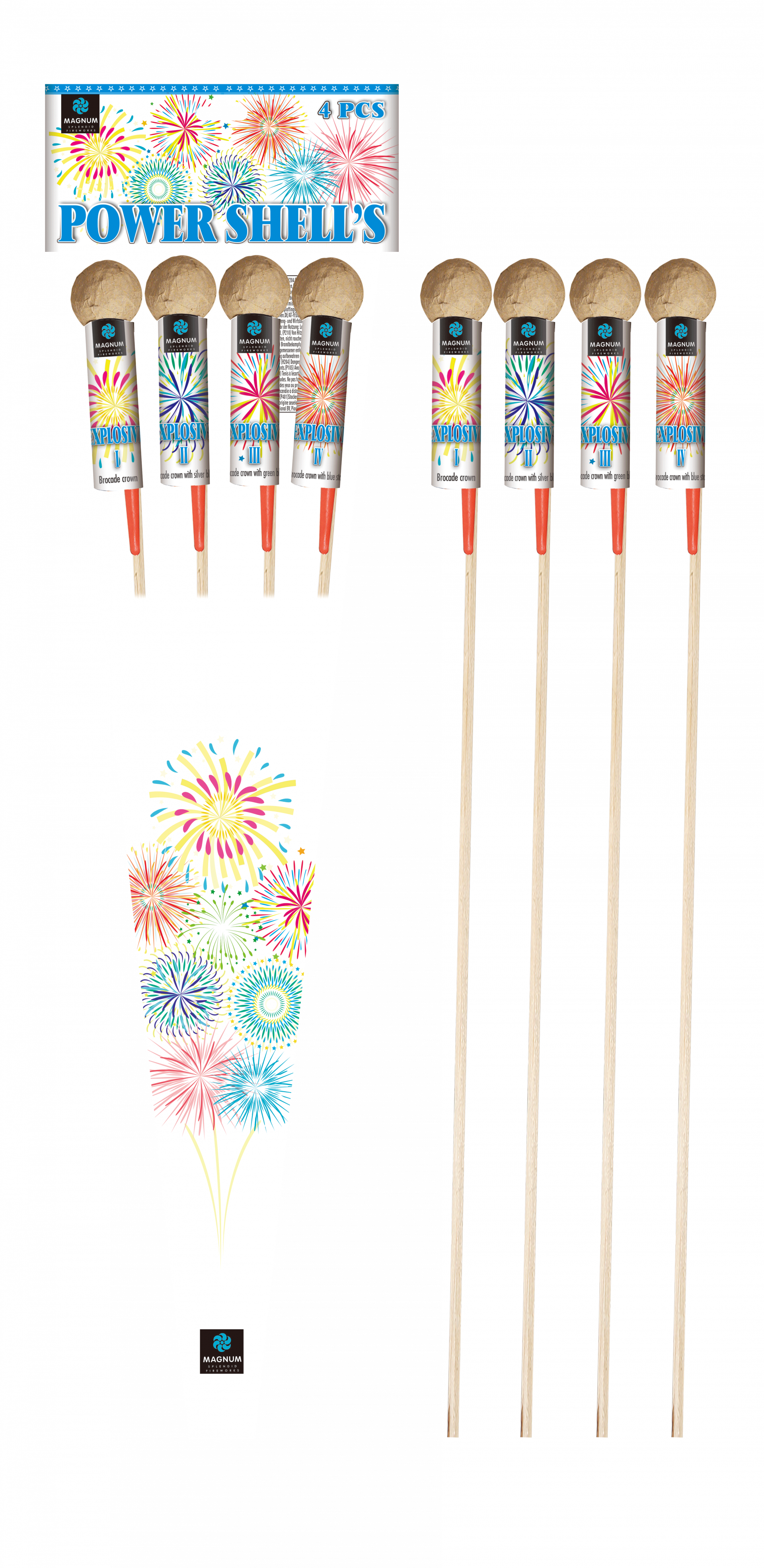 Magnum Power Shells, Hammer Kugelraketen in F2, 4er Beutel