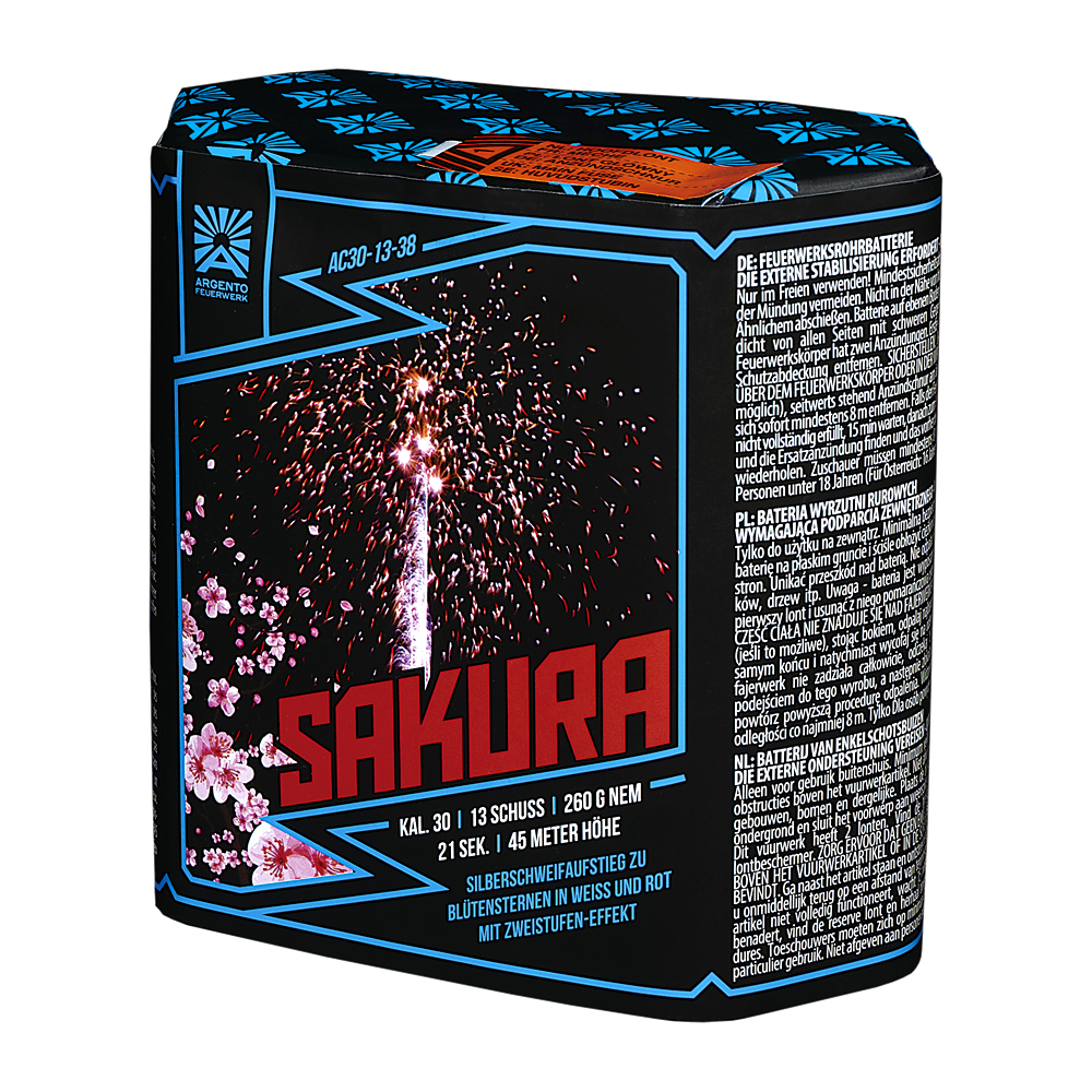 Argento Sakura, 13 Schuss Feuerwerk-Batterie