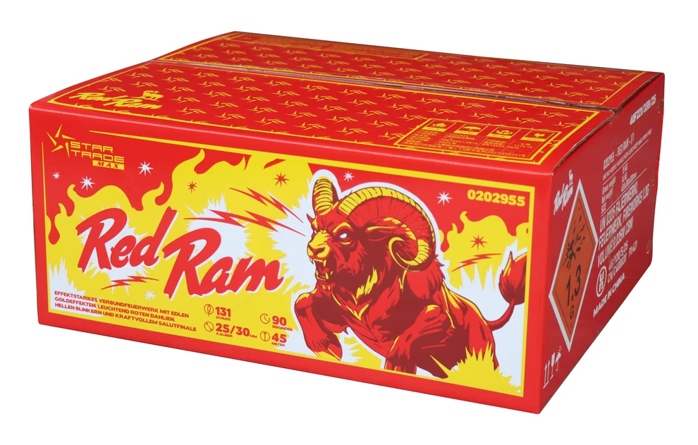 Startrade Red Ram, 131 Schuss Mega Verbundfeuerwerk, F2