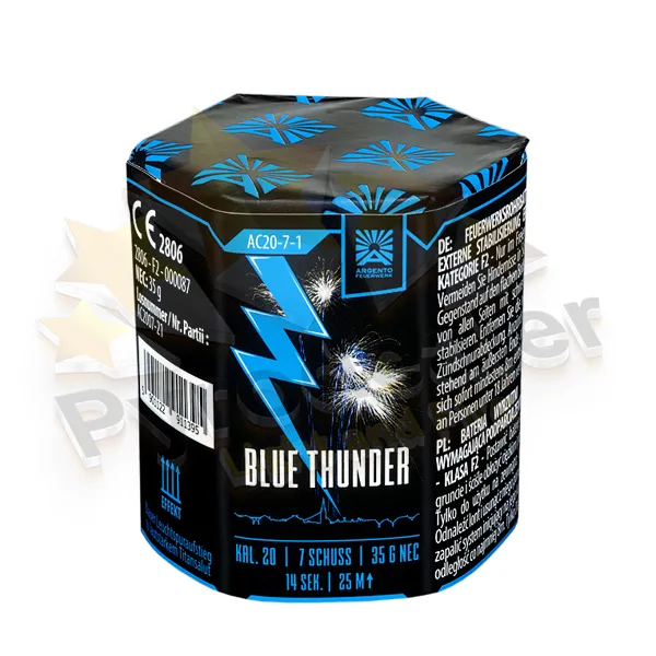 Argento Blue Thunder, Salutbatterie mit Leuchtspuraufstieg