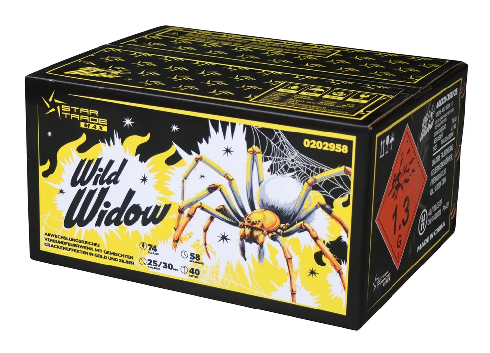 Startrade Wild Widow, 74 Schuss Verbundfeuerwerk, 25/30mm