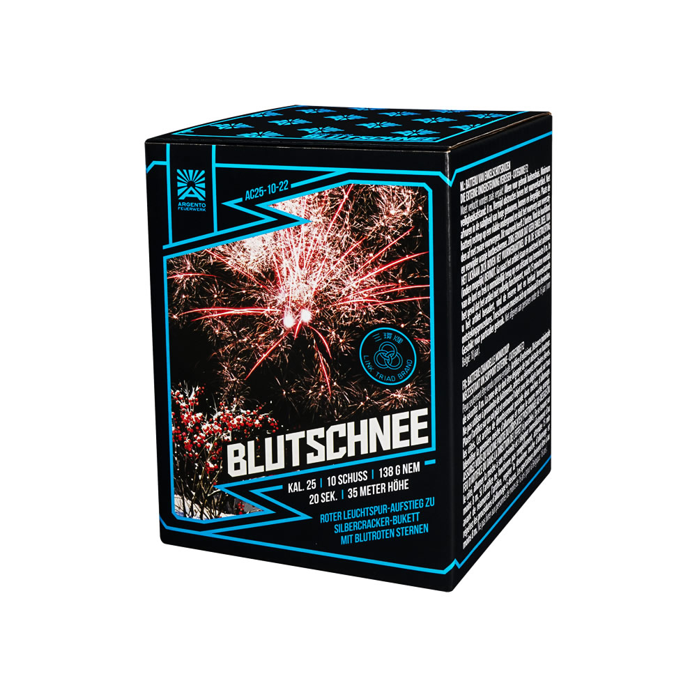 Argento Blutschnee, 10 Schuss Feuerwerksbatterie, F2