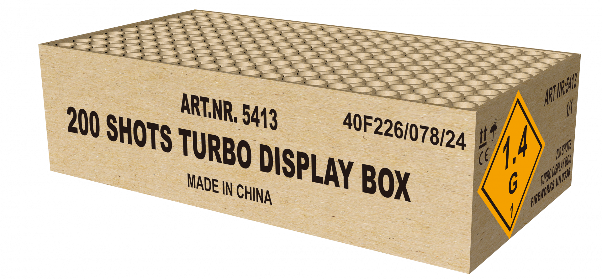 Magnum 200 Schuss Turbo Display Box Feuerwerksverbund, F2