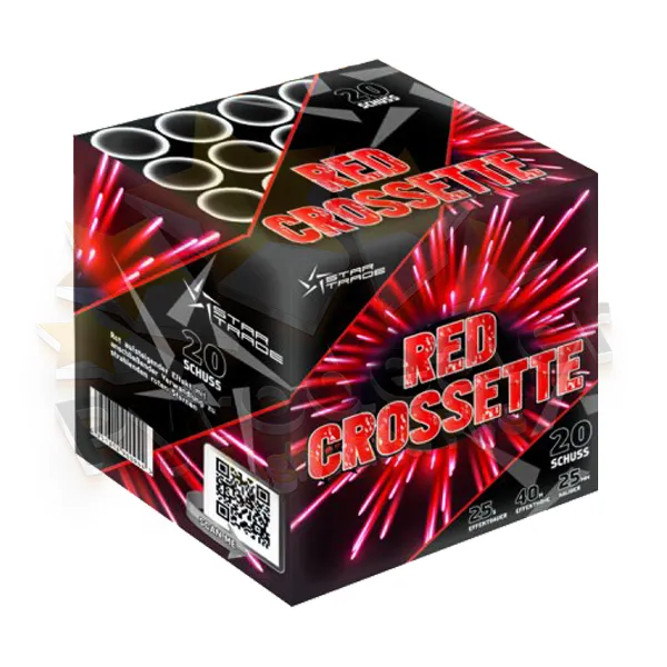 Startrade Red Crossette, 20 Schuss Effektbatterie in Rot