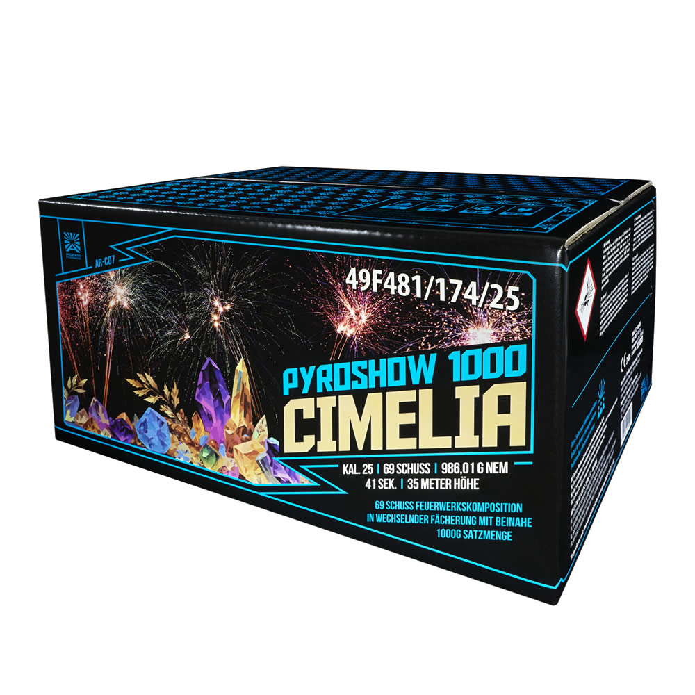 Argento Pyroshow 1000-C Cimelia, 69 Schuss Feuerwerk-Verbundbatterie
