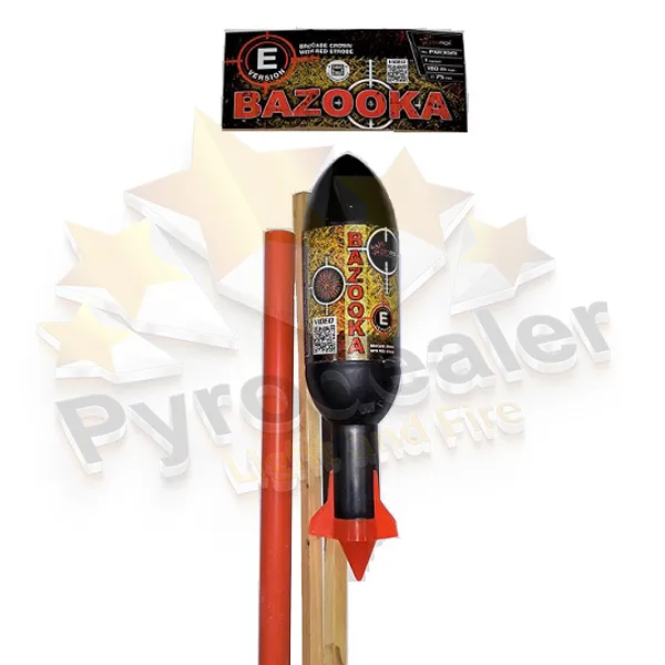 Piromax Bazooka Rakete PXR302E, Brokat mit roten Blinkern
