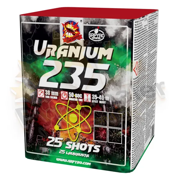 SRPYRO Uranium 235, Feuerwerksbatterie 38mm mit 25 Shots