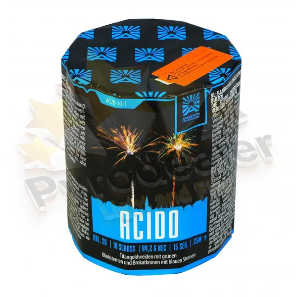 Argento Acido, 10 Schuss Feuerwerks-Batterie