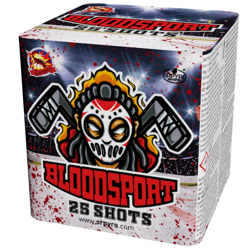 SRPYRO Bloodsport, schöne 25 Schuss Feuerwerksbatterie F2 