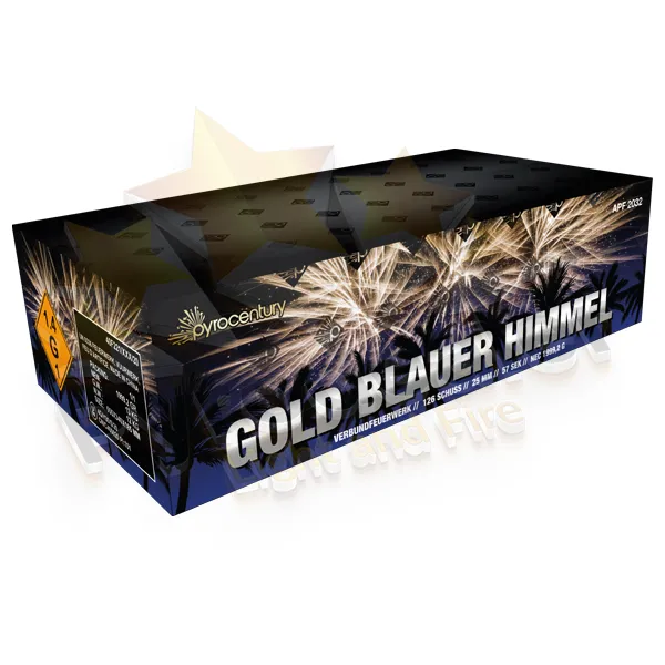 Pyrocentury Gold Blauer Himmel, Mega Feuerwerk mit 2kg NEM