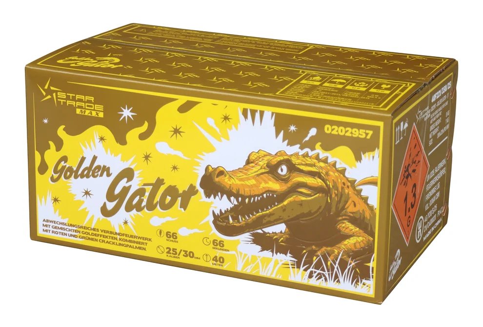 Startrade Golden Gator, 66 Schuss Verbundfeuerwerk 25/30mm