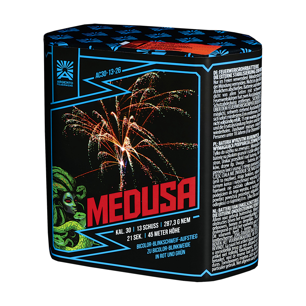 Argento Medusa, 13 Schuss Feuerwerk-Batterie